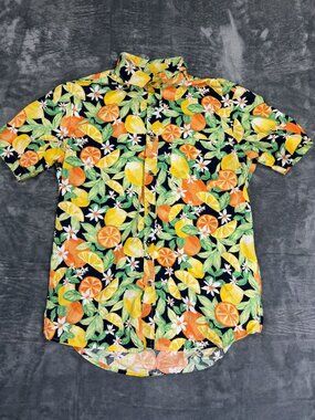 Old Navy Mens Everyday Shirt Small Fruit Print Button-Up